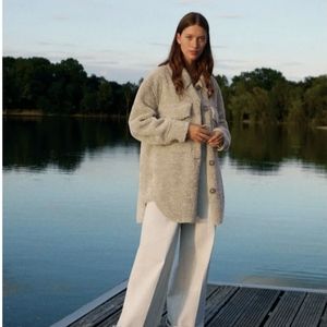 Zara highwaist wideleg canvas pants